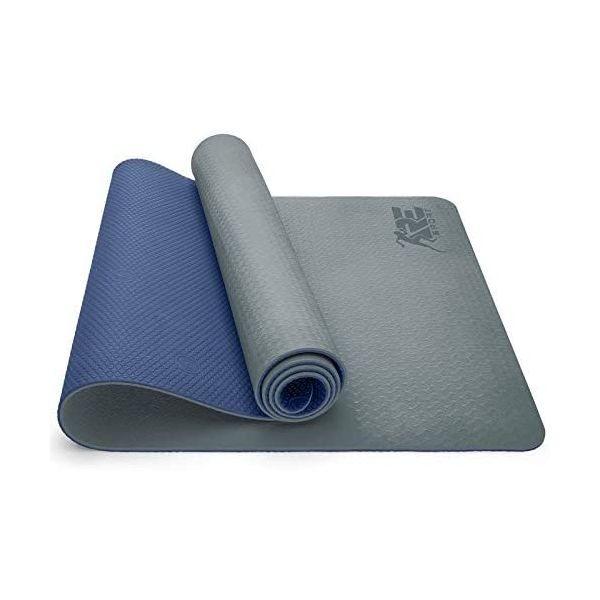 waardigheid Triviaal boezem Yogamat grijs-donkerblauw, fitnessmat,, gymnastiekmat pilatesmat, sportmat,  183 x 61 x 0,6 cm