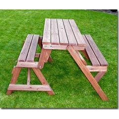 2 in 1 tuinbank en picknicktafel
