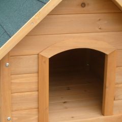 Massief houten hondenhok met puntdak 70x60x75