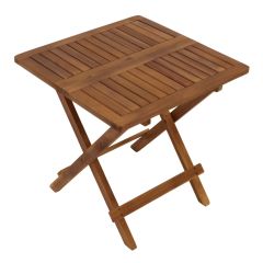 Bijzettafel FLORENCIA inklapbaar, klaptafel, tuintafel, 50x50cm, geolied acaciahout