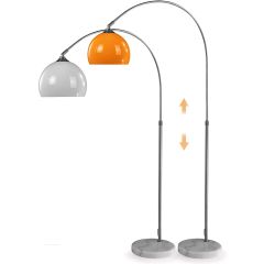 Booglamp- in hoogte verstelbaar, wit, 145-220 cm