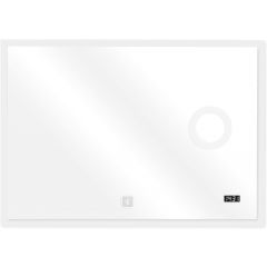 LED badkamer spiegel, dimbaar, met digitale klok, 120 x80 cm, bluetooth speaker en make-up spiegel