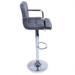 Tresko-Barkruk set van 2-grijs- bar stoel- aanrecht kruk- keukenkruk- lounge stoel