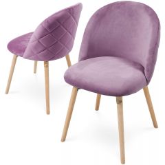 MIADOMODO Eetkamerstoelen, set van 2 stuks, lila