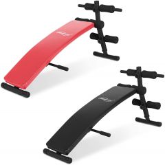 Physionics- Sit Up Bank met beenfixatie, inklapbaar, 5-voudig verstelbaar, 60-72 cm, staal, zwart, buikspiertrainer, trainingsbank, rugtrainer, buikbank, fitness workout bank voor buiktraining