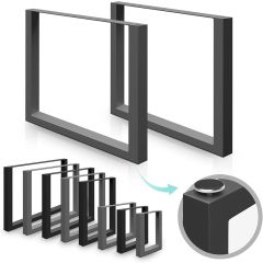 MIADOMODO® 2x tafelpoten- grijs- metaal-90x72 cm -set tafelpoten- tafelframe -tafellopers- tafelonderstel- set van 2