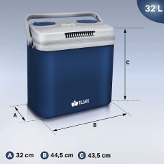 Tillvex- Koelbox, coolbox, 32 liter, blauw