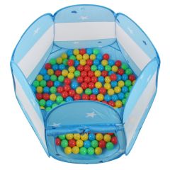 Kinderspeeltent met 100 ballen - voor binnen en buiten - inclusief draagtas - Blauw