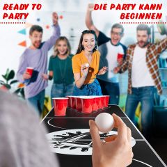 Beerpong tafel set, inclusief 6 ballen en 100 bekers, in hoogte verstelbaar, inklapbaar