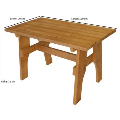 Tuintafel FREITAL 70 x 120 cm, massief grenen