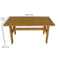 Degamo -tuintafel FREITAL 70 x 150 cm, massief grenen