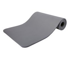 Yoga mat grijs 1 cm dik, fitnessmat, pilates, aerobics
