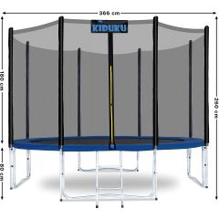 Complete trampoline set 366 cm inclusief veiligheidsnet en ladder