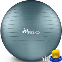Fitnessbal, yogabal met pomp - diameter 55 cm - Grey Blue
