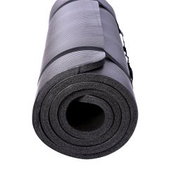 Yoga mat zwart, 190x100x1,5 cm dik, fitnessmat, pilates, aerobics