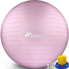 Fitnessbal, yogabal met pomp - diameter 55 cm - PrincessPink