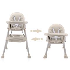 Kinderstoel Oscar, beige, meegroeistoel, in hoogte verstelbaar, 2 in 1