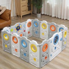Baby Vivo box Neo Wit- grondbox - speelbox- playpen-kruipbox- kunststof 12 elementen met zuignappen