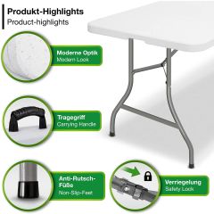 Tillvex- Buffettafel - Inklapbare tuintafel - kunststof -180x75 cm