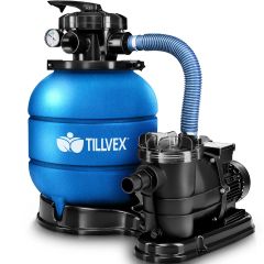 Tillvex zandfiltersysteem blauw-met pomp -filtersysteem- zandfilterfilter- boiler- zwembadfilterpomp -zwembadfilter