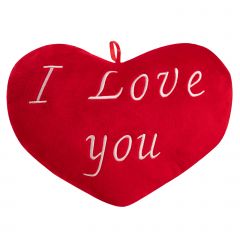 Kussen-hartvorm-rood-I Love You kussen-Valentijn--sierkussen-knuffelkussen- 32cm