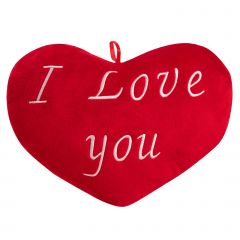 Valentijn- kussen- valentijnscadeau- kussen- I Love You- hartkussen-rood-sierkussen-knuffelkussen- 26cm-