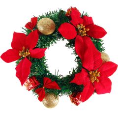 Kerstkrans Ø22, bloem, rood 