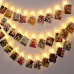 LED lichtslinger voor foto's of kerstkaarten - 5,2 meter - 42 clips 