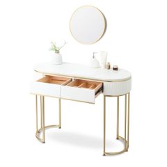 Makika kaptafel-LENA -met spiegel 40cm- hout-make-up tafel- met laden-100 x 40 x 77 cm (LxBxH) 