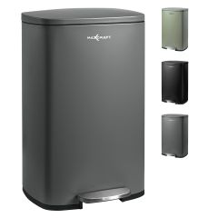 MAXCRAFT Prullenbak / pedaalemmer met softclose deksel - 50 liter grijs antractiet