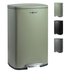 MAXCRAFT Prullenbak / pedaalemmer met softclose deksel - 50 liter groen/sage
