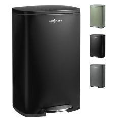 MAXCRAFT Prullenbak / pedaalemmer met softclose deksel - 50 liter zwart