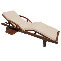 Tama sun kussen - Ligstoelkussen - tuinkussen - stoelkussen - ligbedkussen - loungekussen - zitkussen - matraskussen voor hangmatten en tuinstoelen - kussen voor terrasstoelen - Creme 195 x 55 x 6 cm