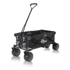 Bolderkar, transportkar, opvouwbaar, zwart/grijs, offroad
