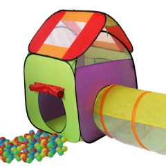 Speeltent met tunnel en 200 ballen, kindertent