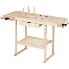 Houten werkbank, Werktafel, Hobbytafel, bankschroef