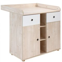 Commode, aankleedtafel, verschoontafel met veel opbergruimte, beuken