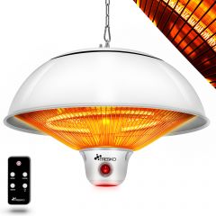 TRESKO- plafondverwarmer- wit- met afstandsbediening- stralingsverwarmer infraroodverwarmer- heater