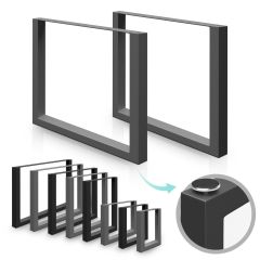 MIADOMODO® 2x tafelpoten- grijs- 100x72cm-metaal-set tafelpoten- tafelframe -tafellopers- tafelonderstel- set van 2