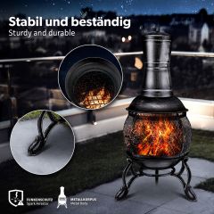 Tillvex- Terrasoven met grill, Grijs, 89 cm, Azteekse oven, tuinhaard