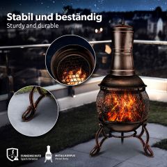 Tillvex- Terrasoven met grill, Brons, 89 cm, Azteekse oven, tuinhaard