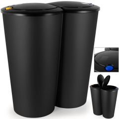 Dubbele vuilnisbak zwart, prullenbak, 2 x 25 liter