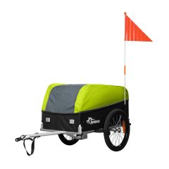 SAMAX fietskar-fietsaanhanger-bagagekar- belastbaar tot 40 kg-inhoud 120 liter in groen/grijs - Grey Edition