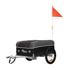SAMAX Fietskar voor transport 40 kg / 120 liter in zwart/ grijs - Sporteditie