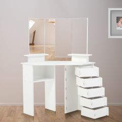 Makika hoekkaptafel - kaptafel TYRA- met draaibare lades
