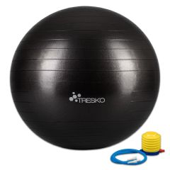 Yogabal zwart 75 cm, Trainingsbal, Pilates, gymbal