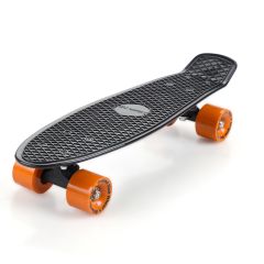 Skateboard, penny board, zwart-oranje, retro, met PU-dempers