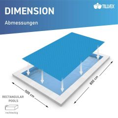 Tillvex- zwembad zeil- rechthoek 800x500cm- afdekzeil -solar afdekhoes- zonnezeil- zonneverwarming - zwembadverwarming -verwarmingszeil