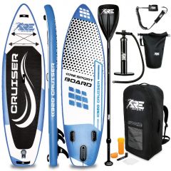  RE: SPORT-SUP Board 320 cm blauw-supboard- opblaasbaar- stand up paddle set- surfboard --paddling premium