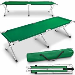 Tresko-XL campingbed- groen- 210cm-veldbed-ligbed- logeerbed- opklapbed -150kg 